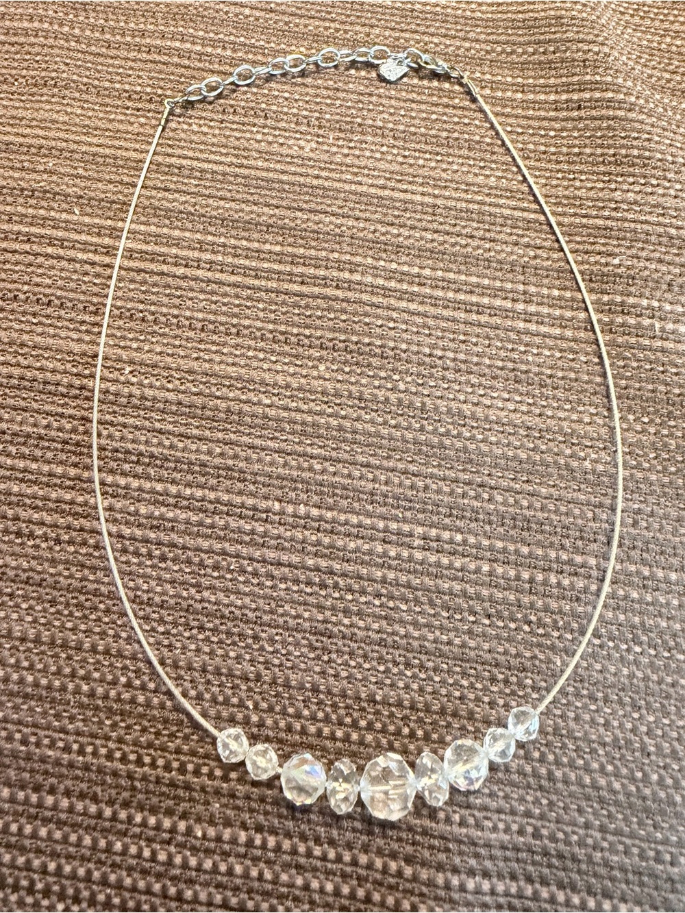 Swarovski Clear Crystal Bead Silver Necklace - Women's Jewelry